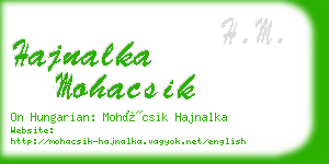 hajnalka mohacsik business card